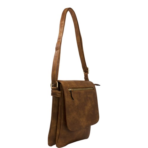 Women Shoulder Handbag Flap Over Front Zip Pocket Messenger Crossbody Bag 66163 - Picture 17 of 24