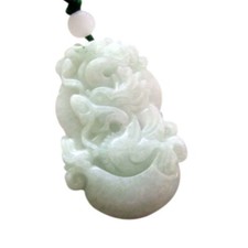 Jade Jadeite Chinese Zodiac Dragon Amulet Pendant Feng-Shui