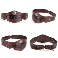 Unisex Medieval Circlet Headband Cosplay PU Leather Crown Warrior Head Ring