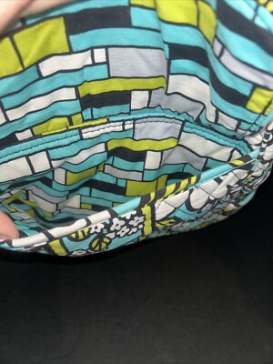 Vera Bradley Island Blooms Black Turquoise Lime White Floral  display picture 3