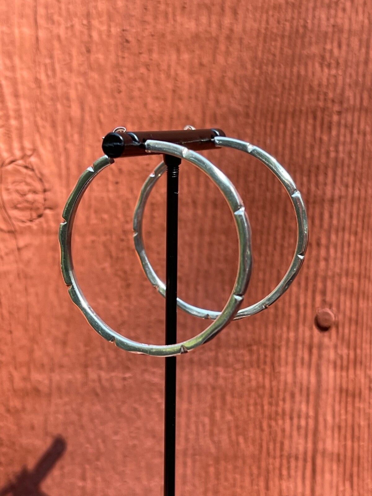 Solid Sterling Silver (.925) Classic Round Hoop E… - image 2