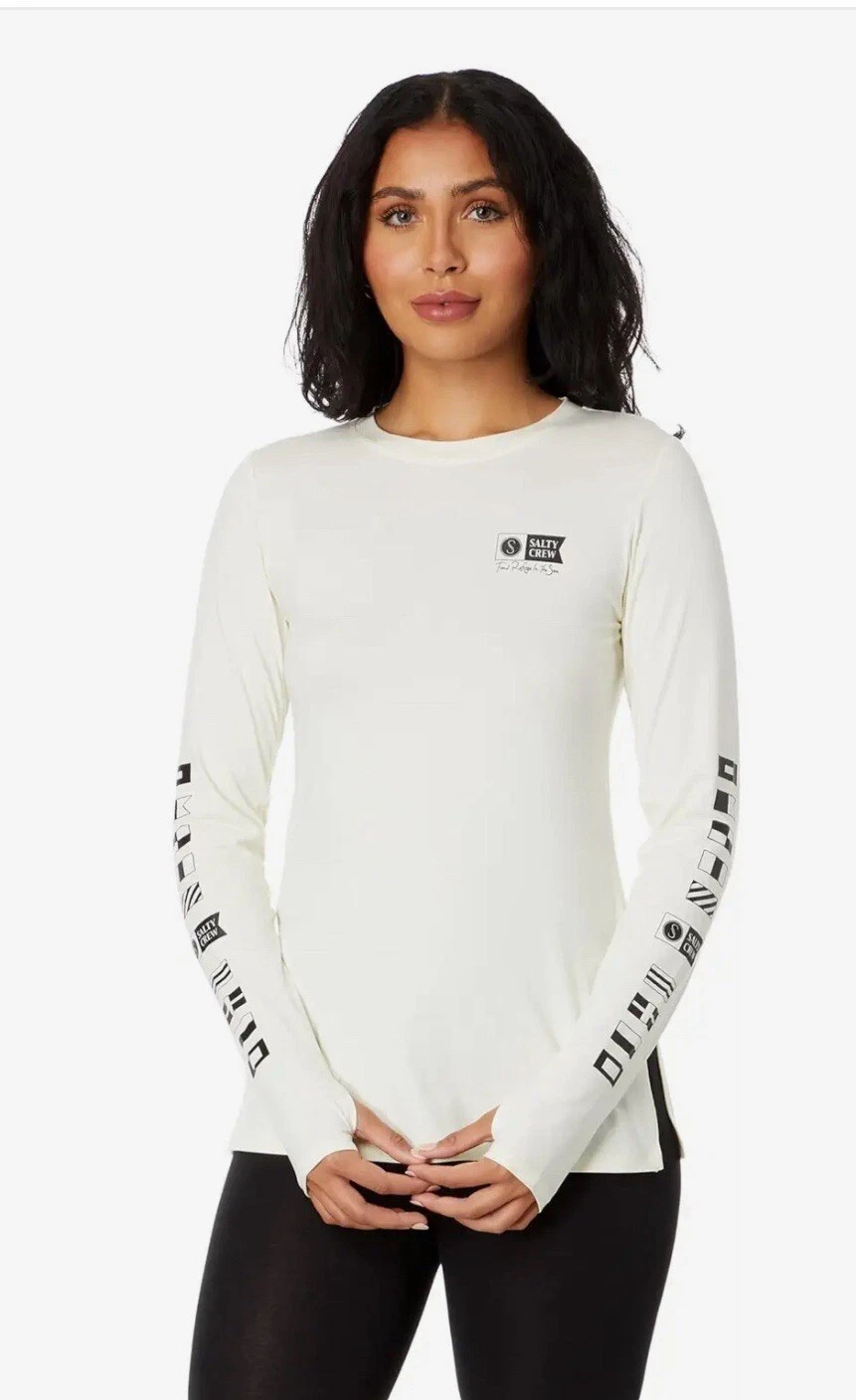 Salty Crew Thrill Seekers Crew LS Sun Shirt UPF 50+ Women Small code 5-27 NWT