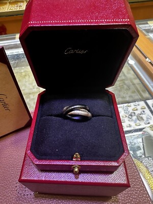 Cartier Trinity Ring 750 (WG) x Keramik Größe 56 Box und Papiere