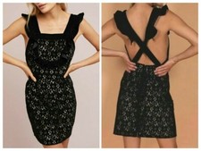 Anthropologie Ruffled Velvet Dress by Nightcap $358 Sz XS - NWT