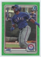2020 Bowman Chrome Prospects Green Refractor Bayron Lora 02/99 Texas Rangers