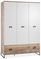Kinderkleiderschrank Schlafzimmer Schrank Kinderzimmer 3 TüRen Holz Optik Weiß