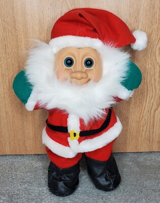 Vintage Russ Trolls Doll Santa Claus Christmas Holiday Beard Hat