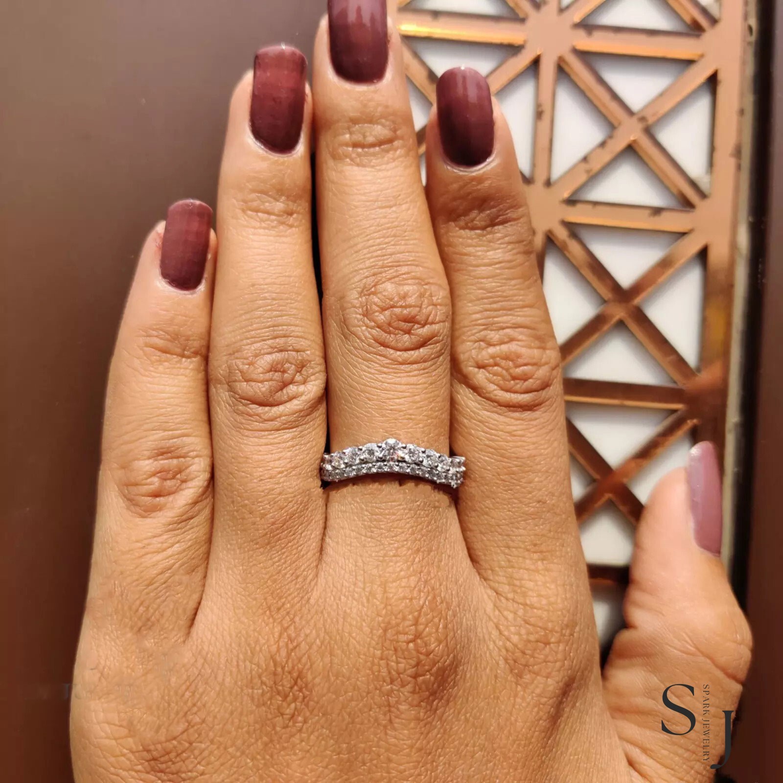 2.00 Carat VVS1 Round Cut Moissanite Eternity Wedding Band Solid 14k ...