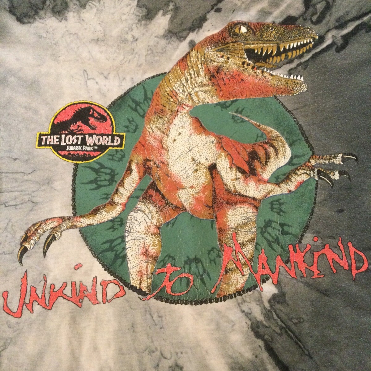 90's JURASSIC PARK オールオーバー モザイクプリント Tシャツ 90's JURASSIC PARK オールオーバー モザイクプリント Tシャツ