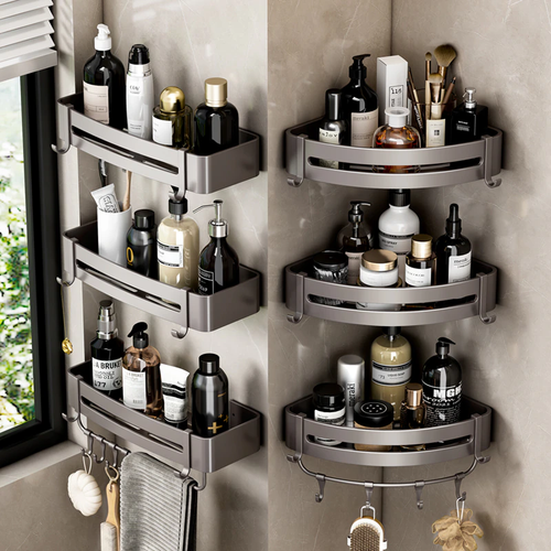 Shelf No Drilling Aluminum above the Toilet Wall Mounted Bathroom Organizer Sham - Picture 2 of 28