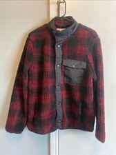 NWT High Pile Fleece Medium Jacket Goodfellow Co Red/Black