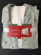Wondershop Target Mens Family Sleep Set Size L Green Striped Gingerbread NWT