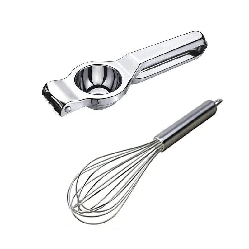 Combo of 2 Steel Whisker and Lemon Juicer Egg Beater and Limbu Juicer From India