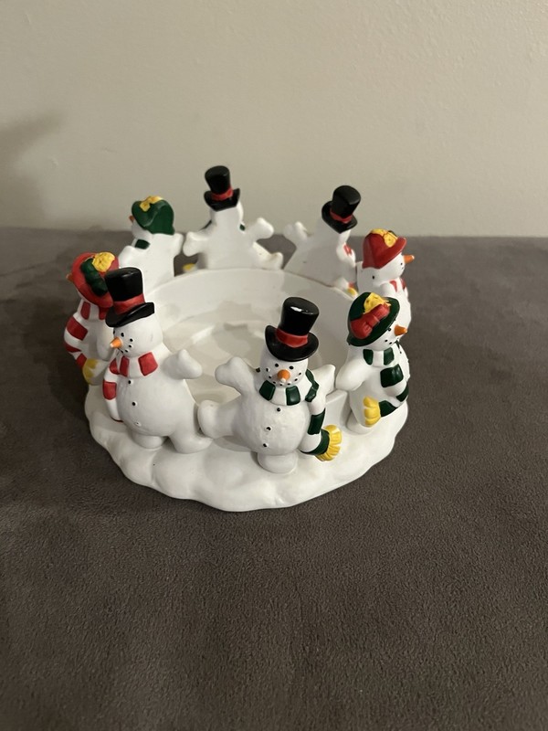 Partylite Frolicking Frosty's 3 Wick Candle Holder P7436 Retired Piece