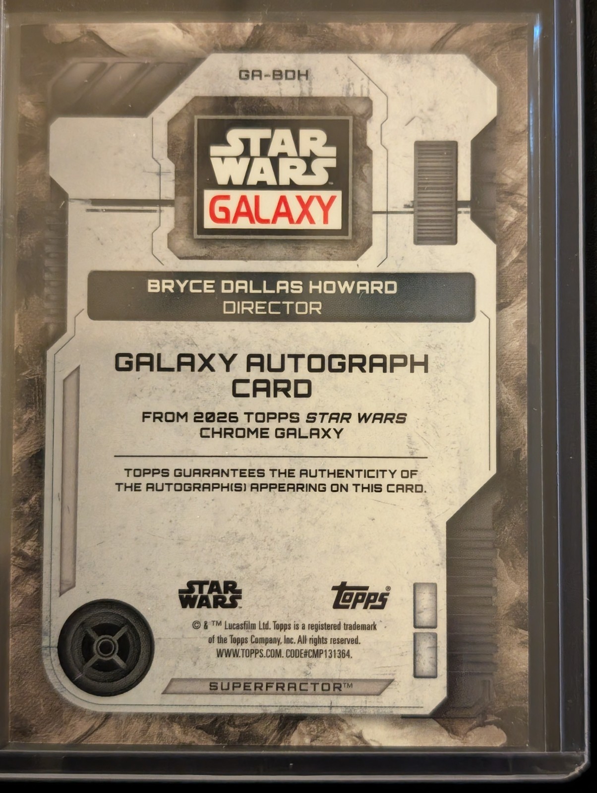 2026 Topps Star Wars Chrome Galaxy Bryce Dallas Howard AUTO 1/1 GA-BDH Super view 8