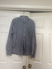Abercrombie  Fitch Muscle Men  s Sz L Gray 100 Cotton Button Long Sleeve Shirt