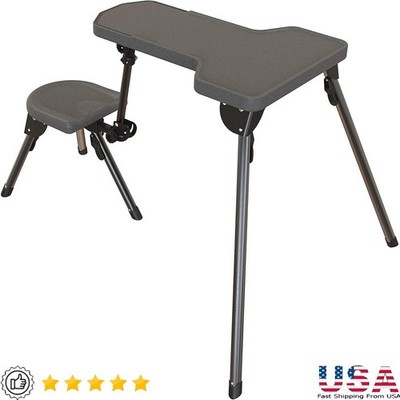Weatherproof Shooting Table Adjustable Seat Easy Carry Durable Outdoor Use
