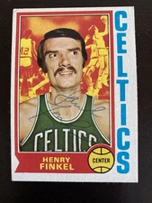 1984-75 Topps Henry Finkel Boston Celtics #118 Autograph Signed Auto