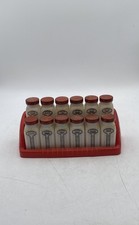 Vintage Griffiths' Milk Glass Decorative Spice Jar And Rack Set