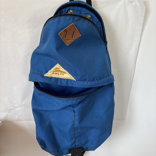 Zaino vintage anni 70 Kelty a goccia zaino da giorno escursionismo Gorpcore bordo in pelle 19x13" - Foto 11 di 11