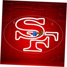 Football Neon Sign for Wall Decor Dimmable Football Team Neon Sign for Man Red