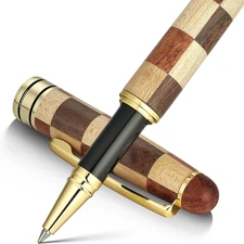 Luxury Wood Ballpoint Pen Writing Set, Chess Style - Elegant Fancy Nice Gift Pen