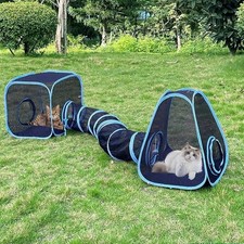 Outdoor Cat Enclosures, Cat Tunnels Tents Cubes for Indoor Cats with Play Bal...