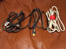 Lof ot 3 USB-A to USB-B Printer Cables 2 -70" Balck, White - Tested - Bundle