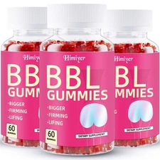 3-Bottle Pack of Women's Buttock-Lifting Gummies - 180 Gummies (60 x 3 bottles)