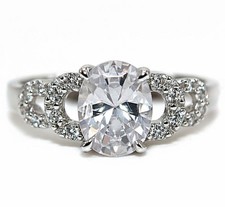 2CT Treated White Sapphire 925 Genuine Sterling Silver Ring Jewelry Sz 8