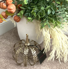 Christian Siriano Gold Metal Leave Design 8 in Pumpkin Fall Halloween New Tag