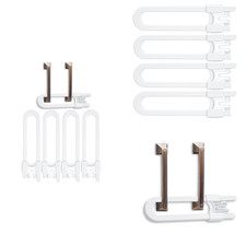 No Drill U-Shaped Sliding Cabinet Locks Baby Proofing, 4 Pack