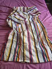 Vintage Weldon Shave Coat Robe Barber Pinstripes Large 50s Mens Attire Bathrobe