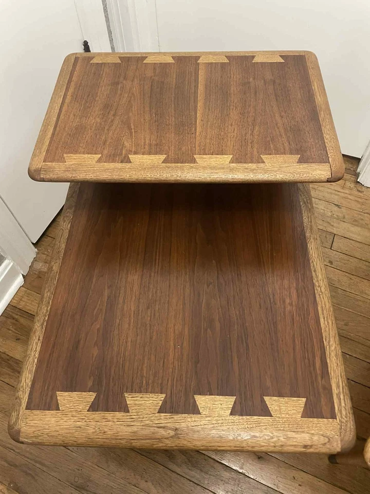 Par de mesas auxiliares de escalera de madera vintage Lane Acclaim Foto 4 de 4