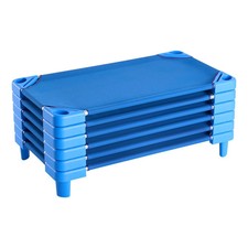 Stackable Kiddie Cot, Pack of 6, Portable Toddler Nap Cots, Standard Size 40" L