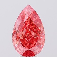 Lab Grown Pear 7.04 Ct Fancy Vivid Pink VS2 IGI Certified CVD Loose Diamond