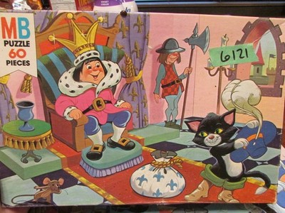 Milton Bradley Storybook Puzzle Puss in Boots Fairytale 60 Pcs 1978 Complete