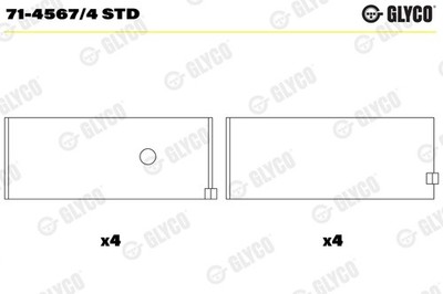 GLYCO 71-4567/4 STD Pleuellager für MITSUBISHI