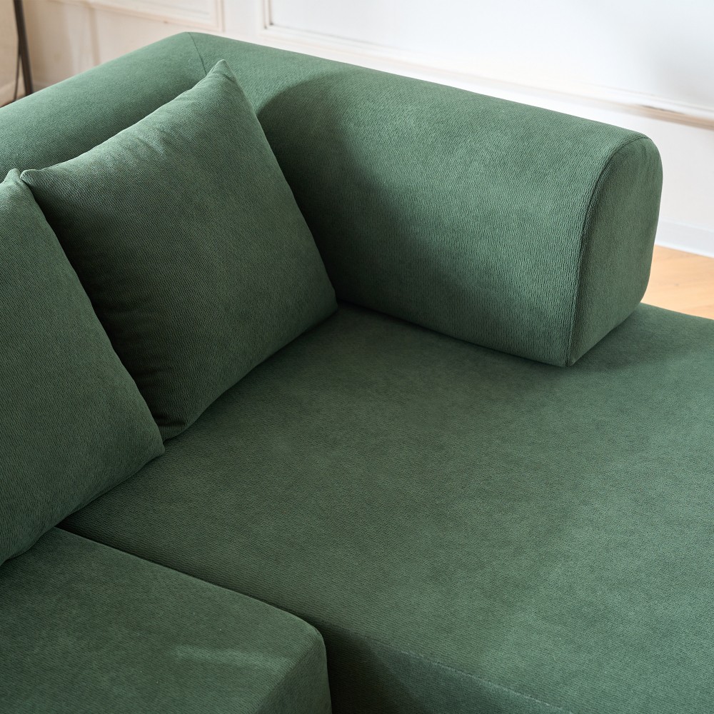 Green 106" Modular Sectional Sofa Sectional Couch Boneless Couch Compressed Sofa