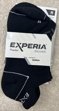 Thorlos Experia Unisex Silver Running Ultra Thin No Show Sock Medium Black R1