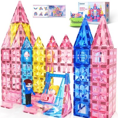 Diamond Magnetic Tiles Magnetic Building Blocks STEM Sensory Toy for Boys Gir...
