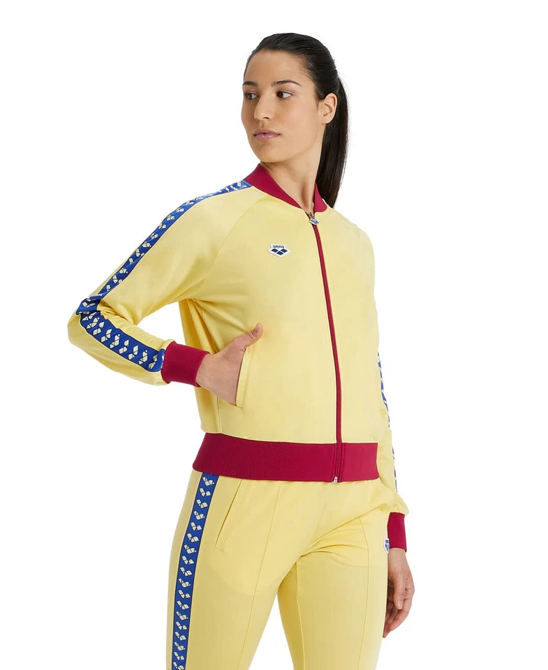 Arena Damen Jacke Sport W Relax IV Team Jacket, Gelb/Weinrot, S