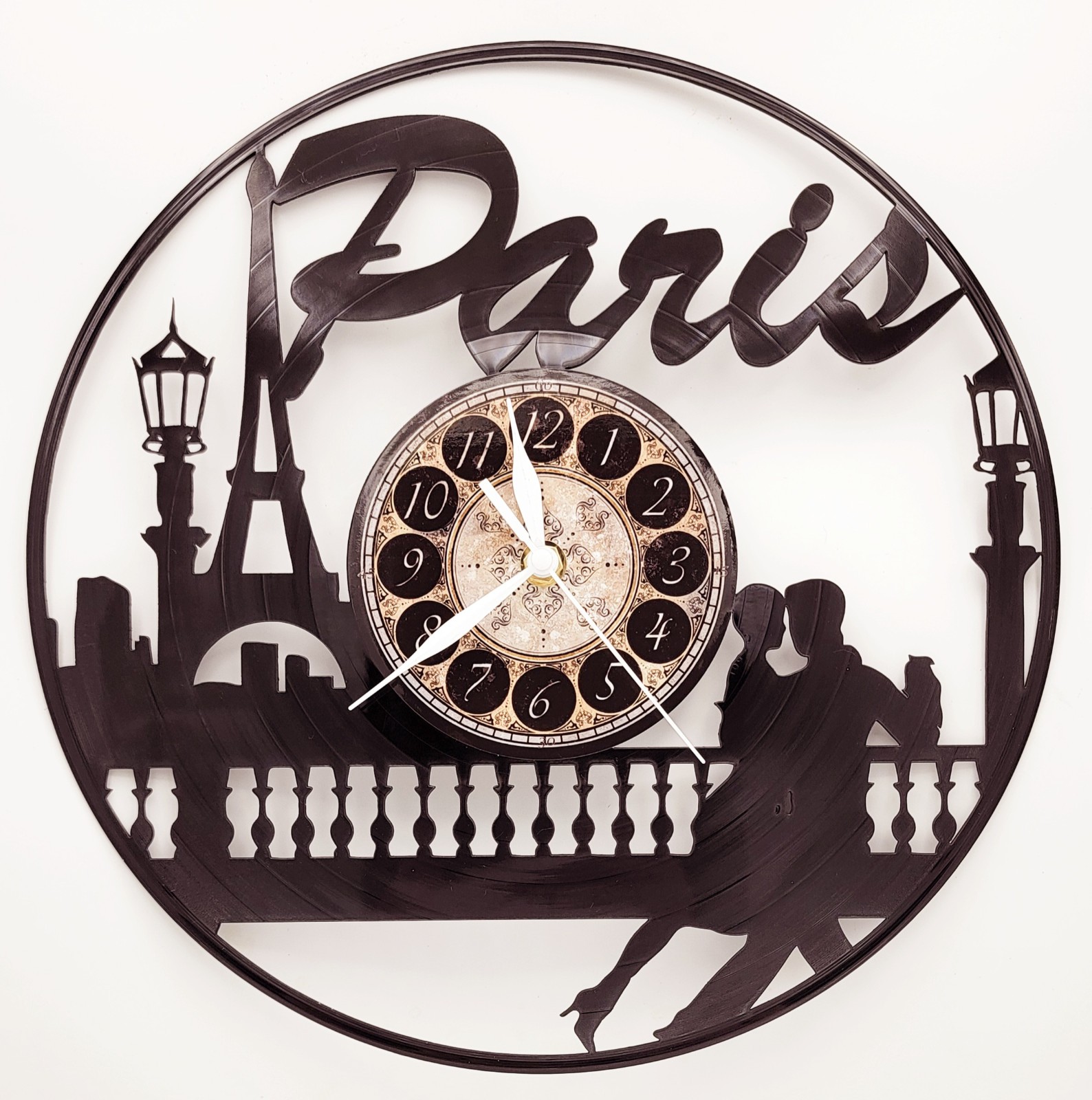 PARIS | Vinyl Record Clock | France Wall Art Gift | FREE SHIPPING
