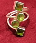 Natural Green Peridot Ring 925 Sterling Silver Peridot Birthstone Jewelry-R542