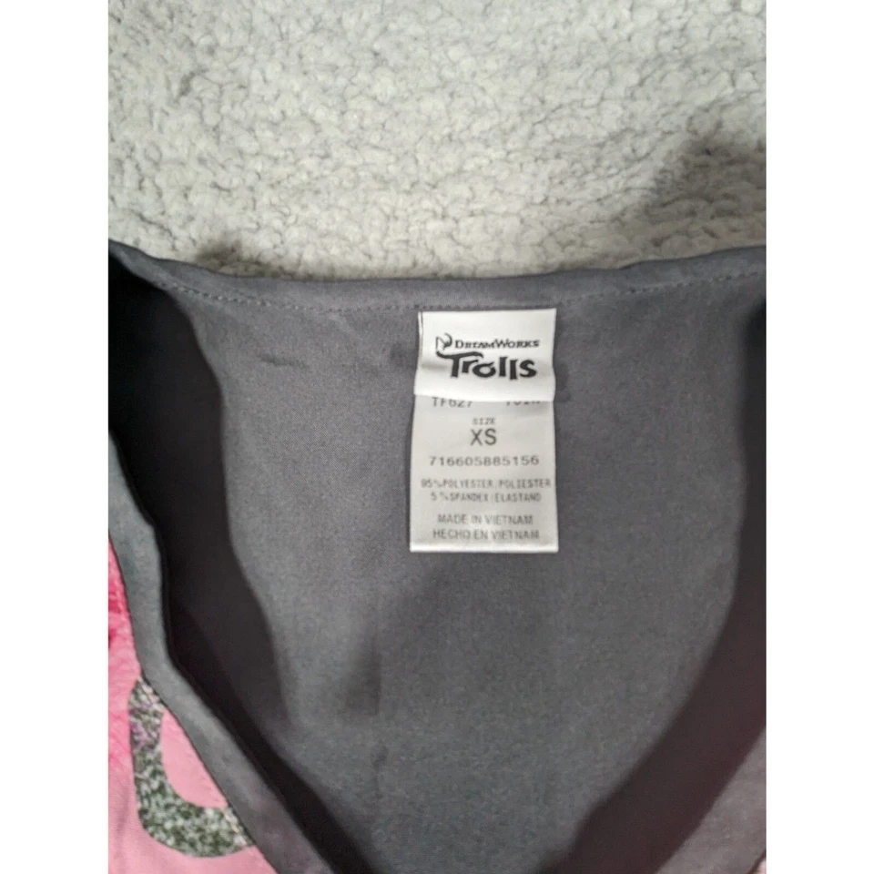 Cherokee Scrubs Womens Size XS Grey Tooniforms Disney Trolls Scrub Top - Image 2 of 4