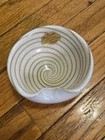 Vintage Murano VenetianArt Glass Gold Flake Swirl Bowl MCM Alfredo Barbini Label