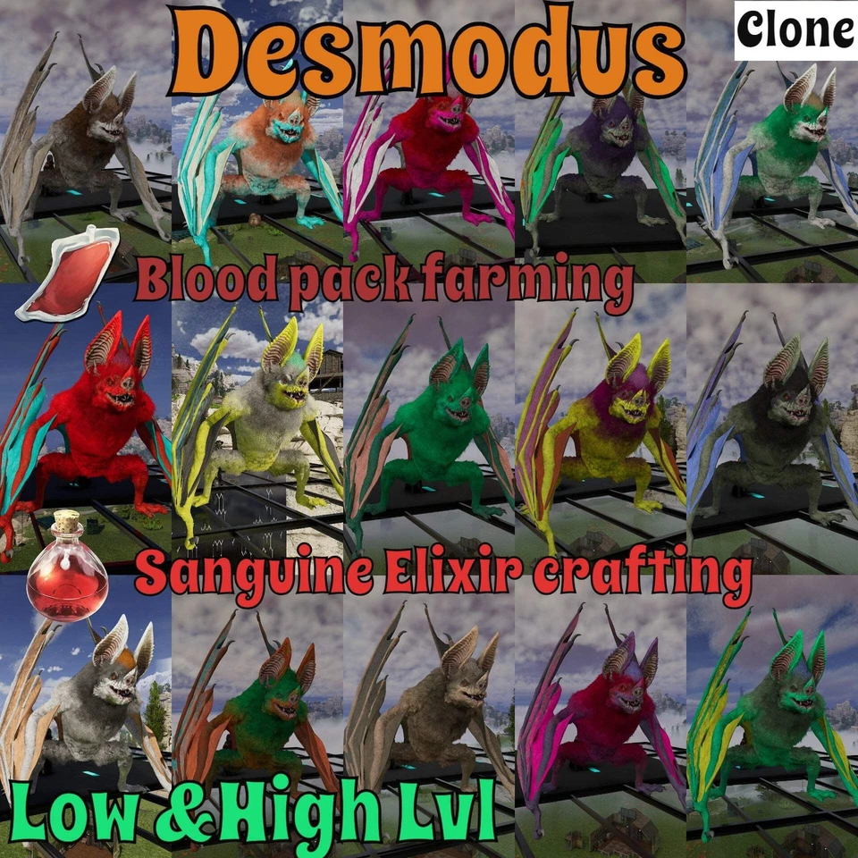 Desmodus Low&High Lvl Clone ASA PVE 🦖ARK Survival Ascended