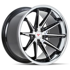 19x9.5 Ferrada Wheels Cm2 Machined Black With Chrome Lip Rims 4pcs