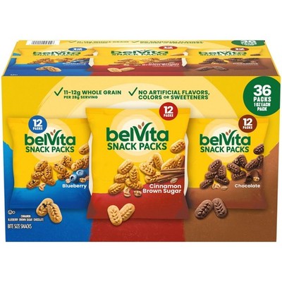 belVita Bites Variety Pack Breakfast Biscuits Soft Baked Snacks 36 Pack 1 oz