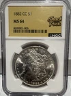 1882-CC Morgan Silver Dollar $1 NGC MS64